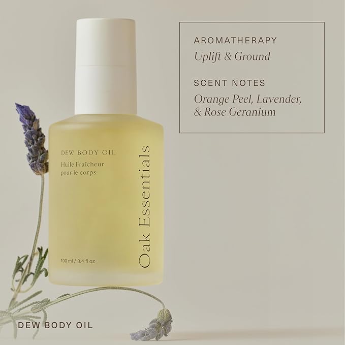 Oak Essentials Dew Body Oil, Hydrating Dry Body Oil, 3.4 fl oz