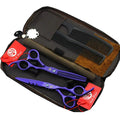 Purple Dragon 6 in Hair Cutting Scissors Kit with Bag for Barbers - Violet