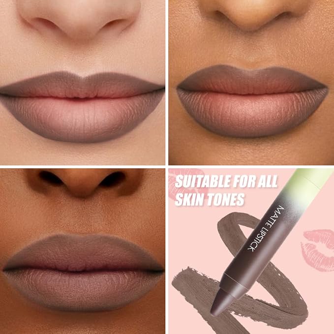 BINGBRUSH 2-in-1 Matte Lip Liner and Lipstick, Long Lasting Lip Pencil