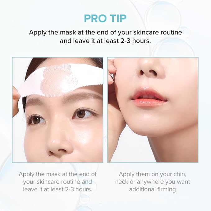 PAIGED Melt to Skin Collagen Mask, – Wrinkle Patches for Forehead, Eyes & Smile Lines - Frown Lines, Eleven-Lines Repair Patches, Invisible Face Wrinkles Smoothers - Korean Skin Care, 4EA
