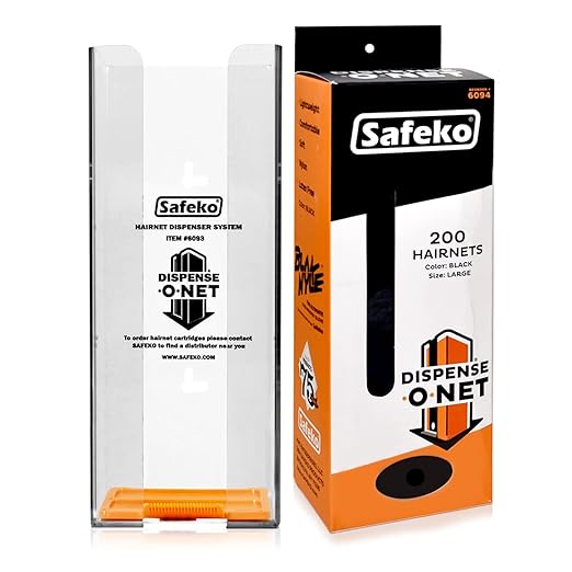 SAFEKO Dispense-O-Net Wall-Mount for Hairnet Dispenser | Clear | Wall Mount Only
