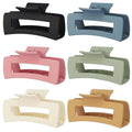 Sisiaipu 4 Inch Big Hair Claw Clips 6 Pcs Large Claw for Thick Hair Square Hair Clips for Women Rectangle Hair Clips Nonslip Acrylic Banana Jaw Clips Hair Accessories for Girls (Light)