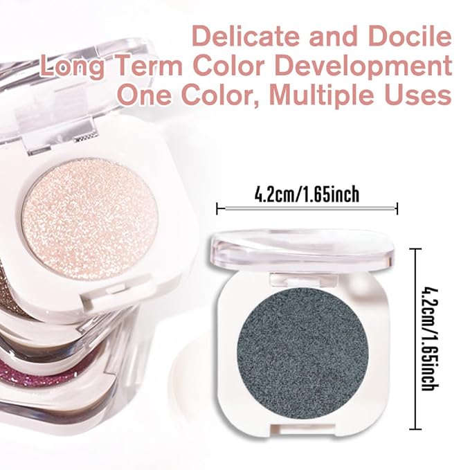 HHLTOH Light Teal Green Single Shimmer Eyeshadow Makeup, Neutral Powde Eye Shadow for Women, Teal Green Glitter Singles Eyeshadow Palette Pigmented Waterproof, sombras para ojos, Girls Christmas Gifts