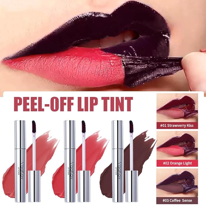 VaaKav Peel Off Lip Stain Lip Liner – Waterproof Tattoo Lip Tint, Long Lasting Smudge-Proof Transfer-Proof, Highly Pigmented Precision Lip Liner for Full Lips(03 Coffee Sense)