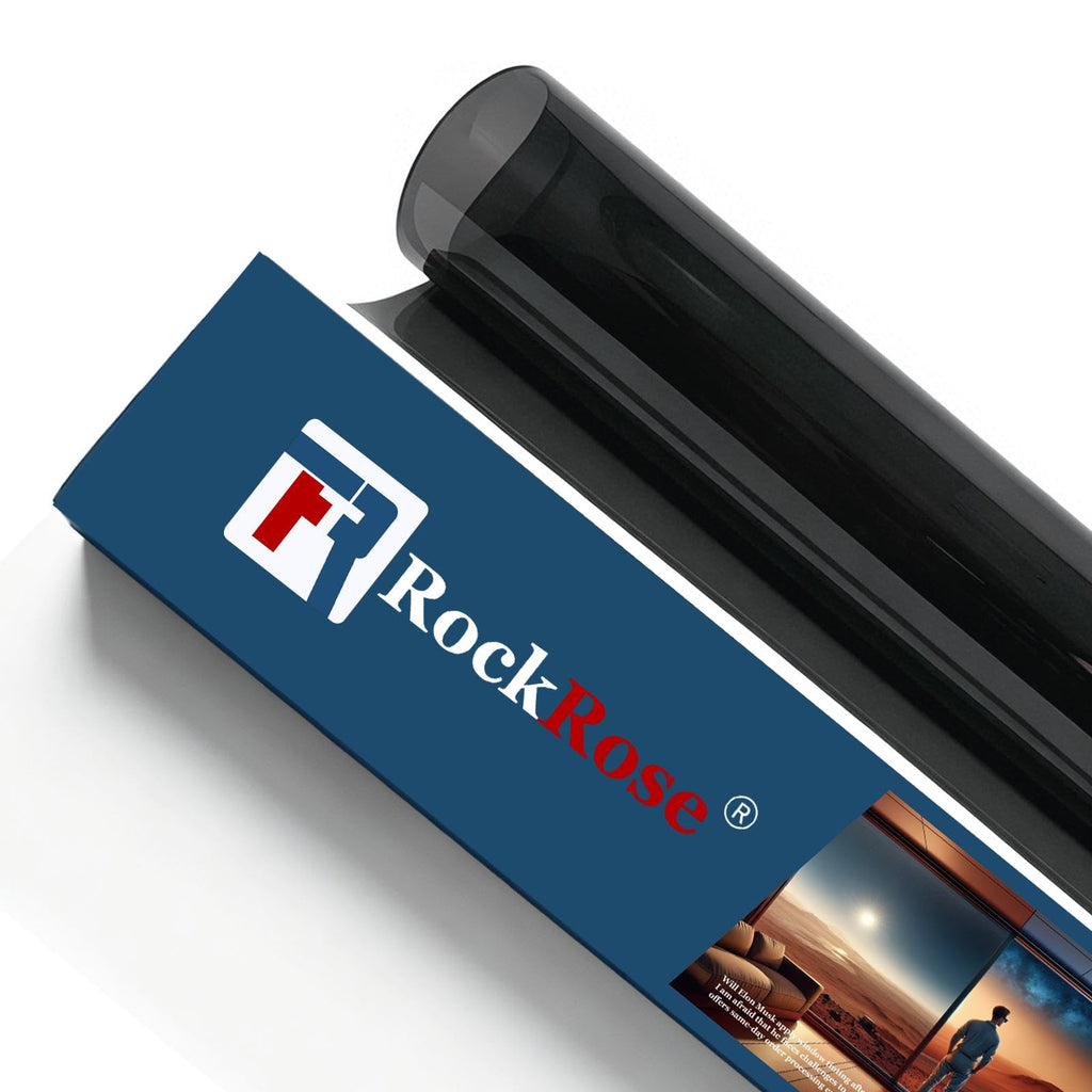 RockRose 1% Premium Carbon Car Window Tint Film 40 in x 100FT 2PLY Charcoal Privacy Film UV, Heat Blocking Tint for Car or Home Adhesive Film Easy Shrink, Plotter Friendly Pro Grade