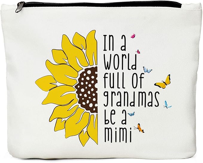 JIUWEIHU Mimi Gifts Makeup Bag, New Grandma Gifts First Time Cosmetic Bags