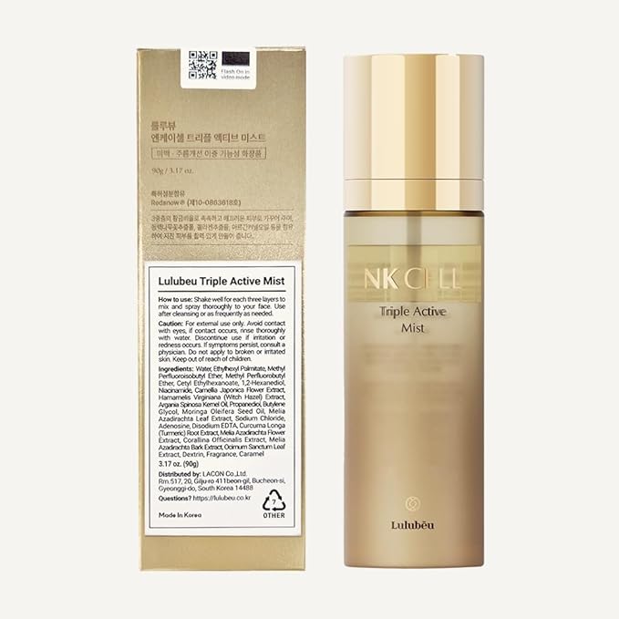 LULUBEU Triple Active Mist, Korean Skincare Glow Spray Serum, Hydrating All-in-One Face Treatment for Radiant, Dewy Skin, Lightweight Daily Routine Care with NK Cell Technology