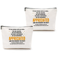 2pcs Inspirational Makeup Bag Employee Thank You Appreciation Gifts Cosmetic Bag Zipper Pouch Encouragement Gifts for Women Coworkers Boss Lady Manager Friend Christmas Birthday Gift