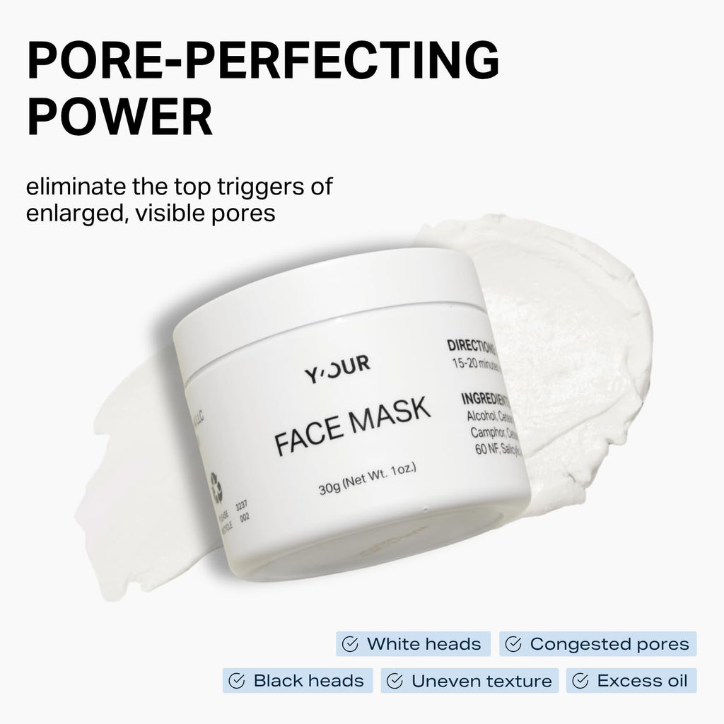 Y’OUR Purifying Detox Face Mask: Blackhead, Whitehead & Pore Remover; Anti-Acne & Pimple Care; Cleansing & Exfoliating; With Salicylic Acid & Bentonite Clay Mud Mask