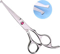 Kids Hair Cutting Scissors Set Professional 6.5 inch Saftey Round Head Hair cut Scissors Kit with Cutting Thinning Scissors Hairdressing Shears Set for Barber Salon （red）