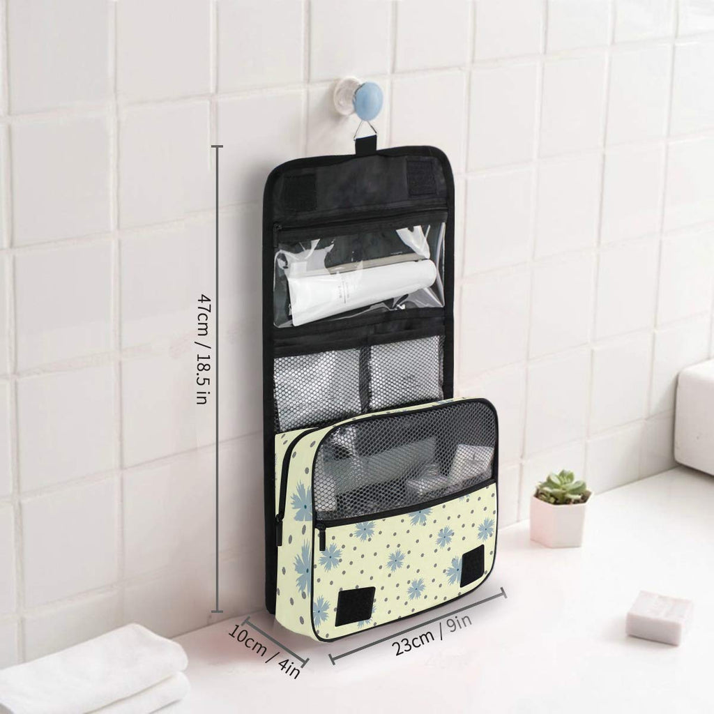 senya Hanging Travel Toiletry Bag Flowers Round Dot Kit Makeup Case Cosmetics Organizer for Men Women overnight