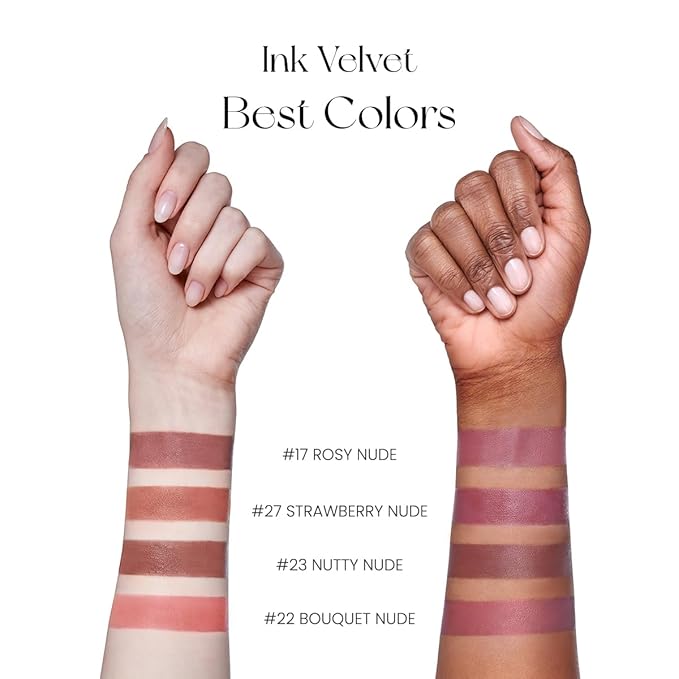 Peripera Ink The Velvet Lip Tint | Highly Pigmented, Longwear & Weightless Lip Tint | Smudge-Proof, Buildable Color for Lips & Cheeks | K-Beauty Makeup, Safe for Sensitive Lips (017 ROSY NUDE)