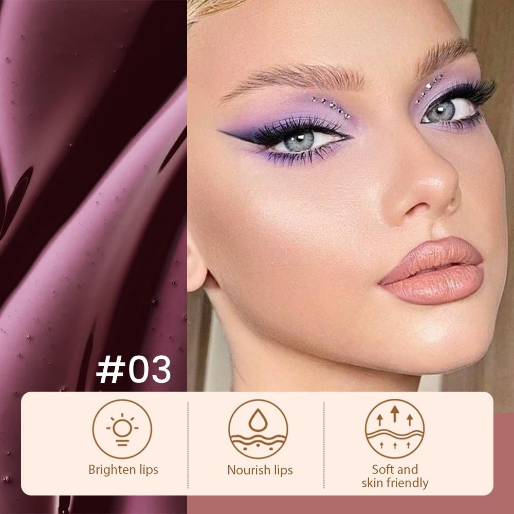 Hxssll 2 Pcs Matte Liquid Lip Stain Peel Off Lip Liner, Long Lasting Lip Tattoo, Waterproof & Transfer-Proof Lip Liner Peel Off Lip Gloss for All Skin Types. 0.12 fl oz #02+#03
