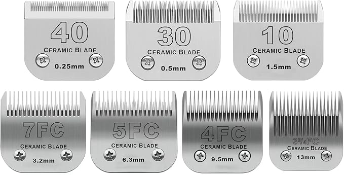Dog Grooming Ceramic Blades Set,Compatible with Andis,Oster A5,Wahl KM10