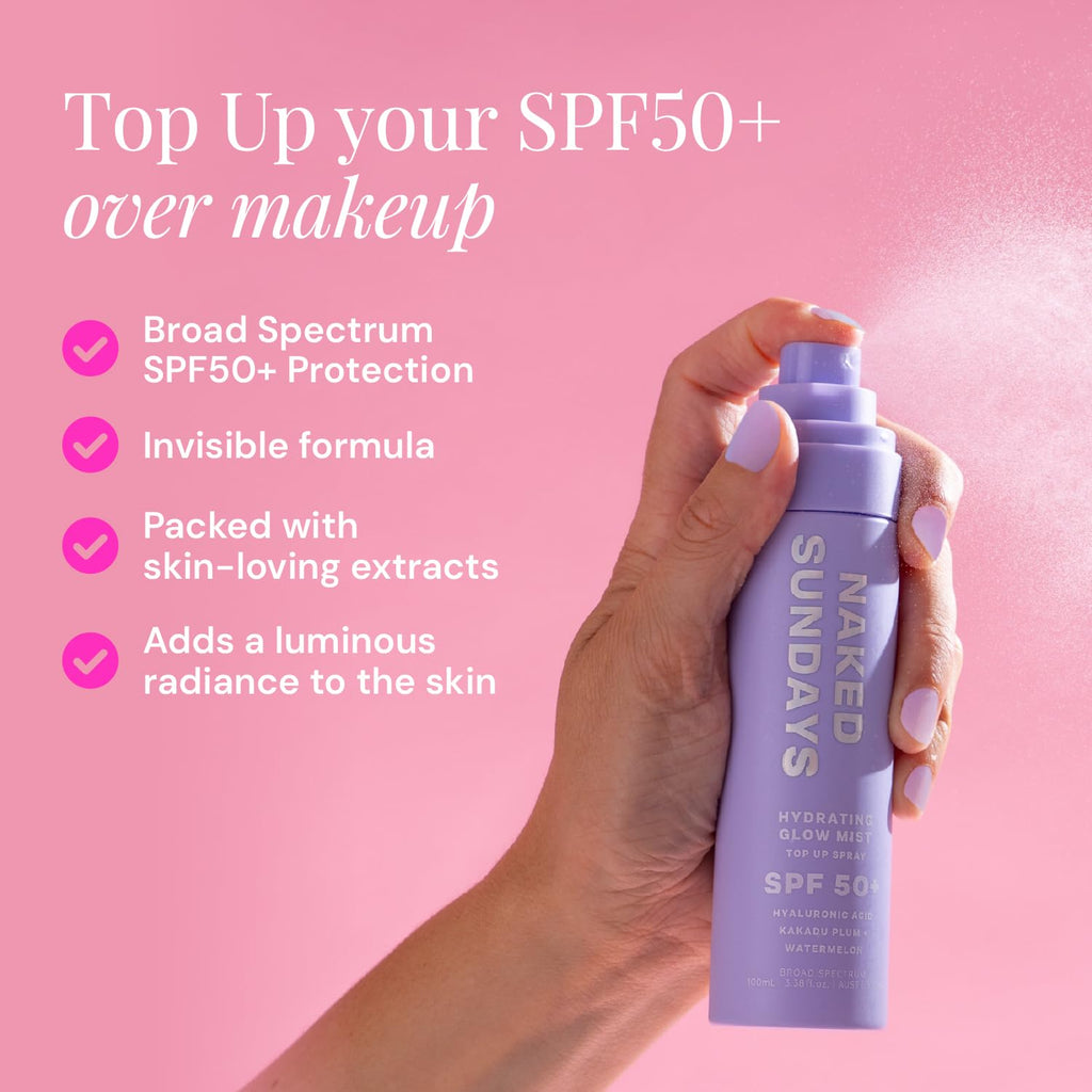 Naked Sundays SPF 50 Hydrating Glow Sunscreen Mist, 75ml