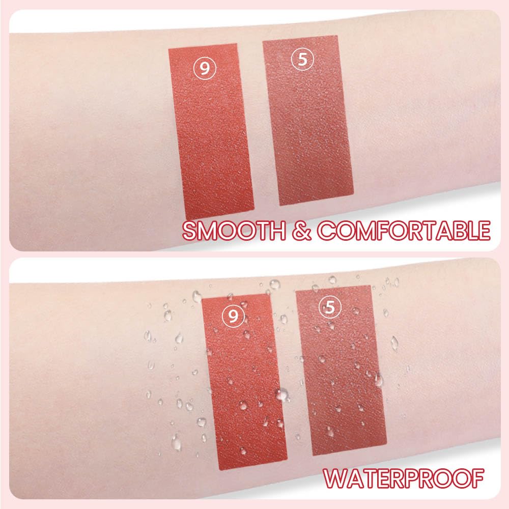BINGBRUSH Crayon Matte Longwear Lipstick Pack Set,Moisture Smooth Color Stick Ultimate Lip Crayon for Makeup Collection - Waterproof Velvet Lipgloss (2pcs 05#&09#, 2 Count (Pack of 1))