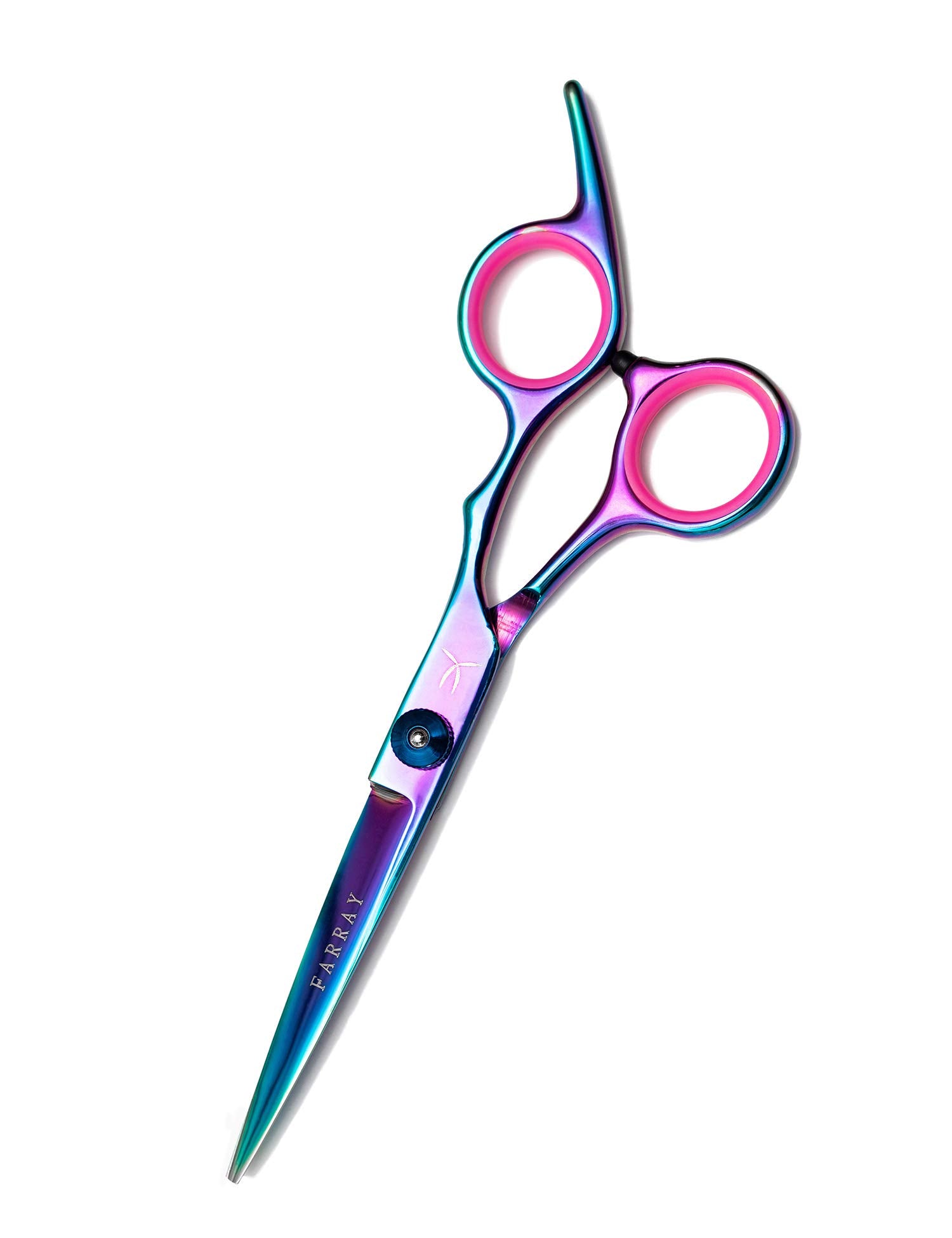 FARRAY Hair Cutting Scissors - Japanese Stainless Steel,Professional 6.5" Razor Edge Barber Shears for Men, Women & Kids Ergonomic design for Salon & Home(Aurora color)