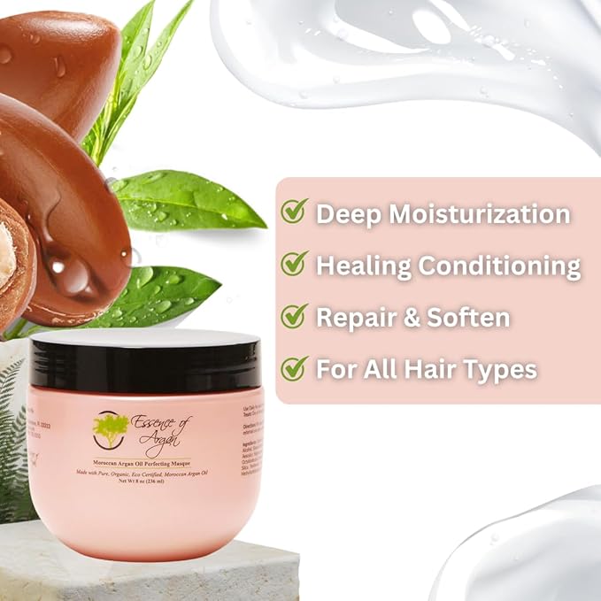 Essence of Argan Hair Care – Hydrating Shampoo, Repair Masque & Nourishing Conditioner (Masque)