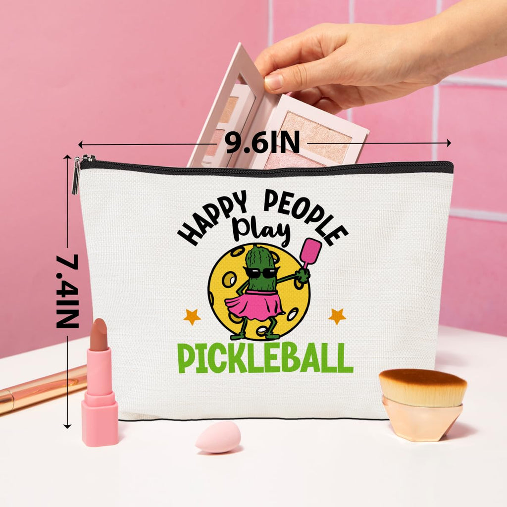 Pickleball Gifts Funny Makeup Bag Accessories Cosmetic Bag Zipper Pouch Pickleball Lover Gifts for Girls Women Fans Player Coaches Mom Sister Christmas Birthday Gifts