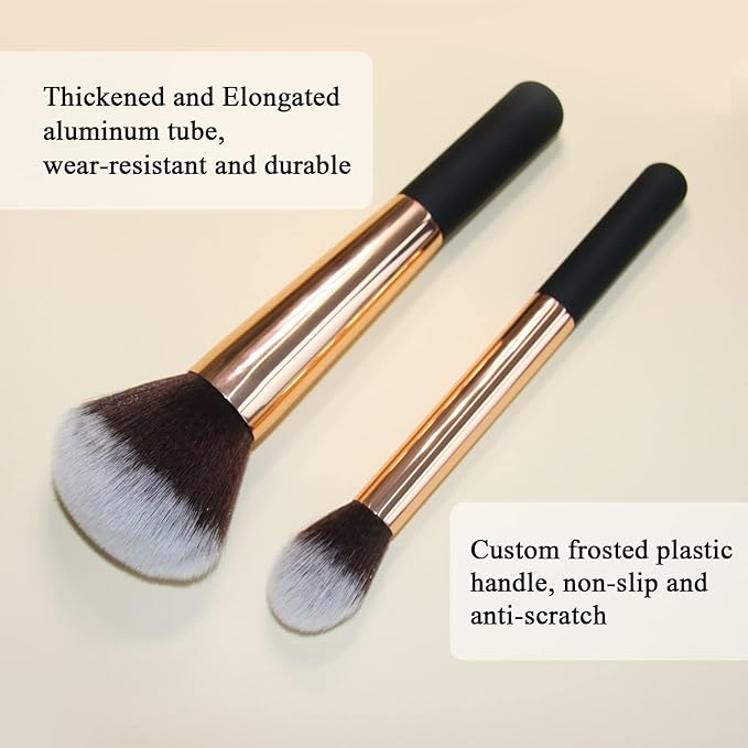 Makeup Brushes, Large Powder Brush & Foundation Brush Flawless Finish
