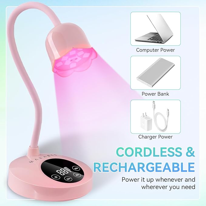 Makartt Gooseneck UV Nail Lamp Flash Cure UV Light for Gel Nails Polish