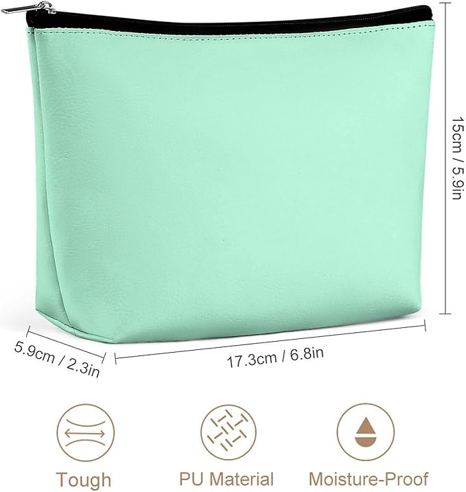 Meaudiwes Fashion Zipper Cosmetic Case, Portable Makeup Case, Personality Toiletry Bag, Travel Cosmetic Toiletry Bag Light Blue