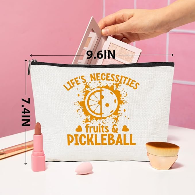 CQM Pickleball Gifts Makeup Bag Pickleball Accessories Cosmetic Bag Pickleball Zipper Pouch Pickleball Lover Gifts for Girls Women Her Pickleball Fans Player Coach Girlfriend Christmas Birthday Gifts