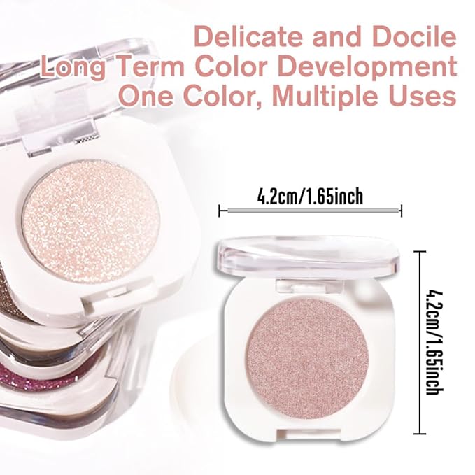 HHLTOH Champagne Shimmer Cream Eyeshadow, Light Gold Sheer Metallic Glow Glitter Eye Shadow for Mature Skin, Lightweight Blendable, Subtle Shimmer, Crease-Proof, Vegan & Cruelty-Free Sombras para Ojos