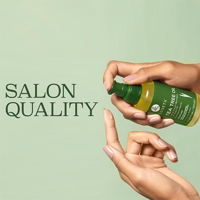 LUSETA Tea Tree Hair Oil Serum for Oily Damaged Hair, 3.38 oz
