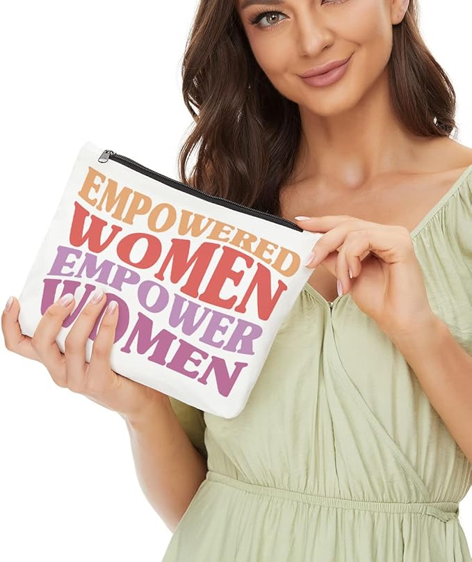 Empowered Women Makeup Bag, Inspirational Feminist Gifts Cosmetic Bags