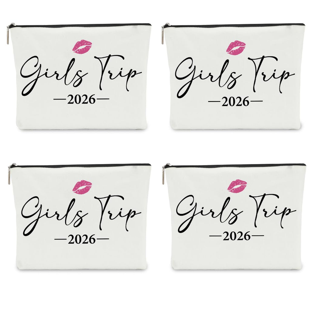 NBIAN 4 PCS Girls Trip Gifts Favors 2026 Girls Weekend Gifts for Women Bestie Gifts Friend Gifts Girls Trip Favors for Sister Females Friendship Holiday Vacation Makeup Bag Weekend Bags for Women