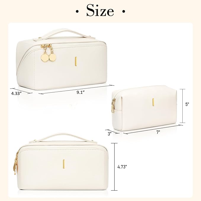 CLOUDWINGS Initial Makeup Bag Personalized Gift for Women Teen Girls