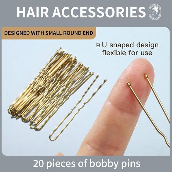Teenitor 4pcs Hair Bun Shaper Set with Extra-large, Large, Medium, Small Donut Hair Bun Maker, 20pcs Bobby Pins, Gold