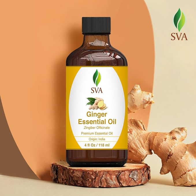 SVA Ginger Essential Oil, Glass Bottle with Dropper, 4 Fl Oz (118 ml)