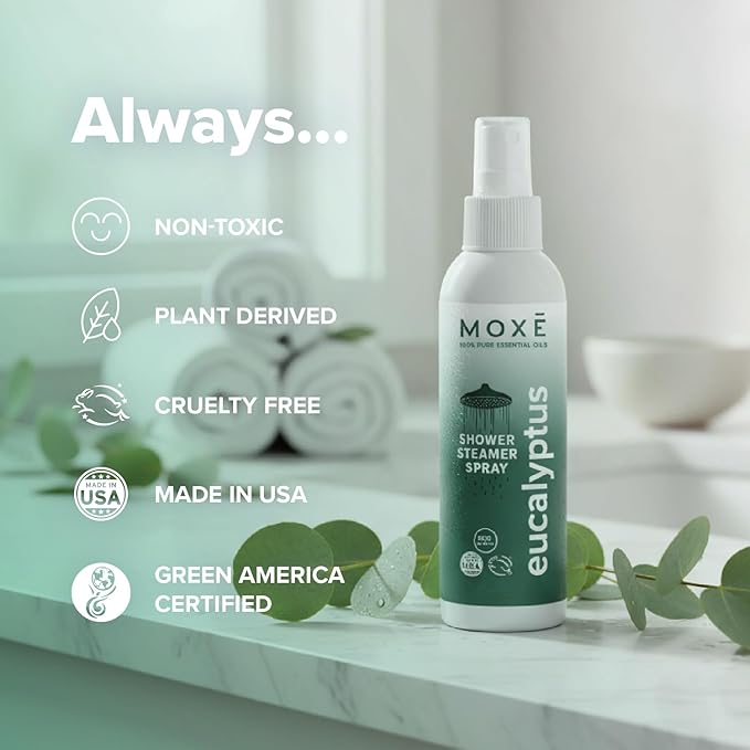 MOXĒ Eucalyptus Shower Steamer for Congestion & Tension Relief, 4oz, 2 Pack