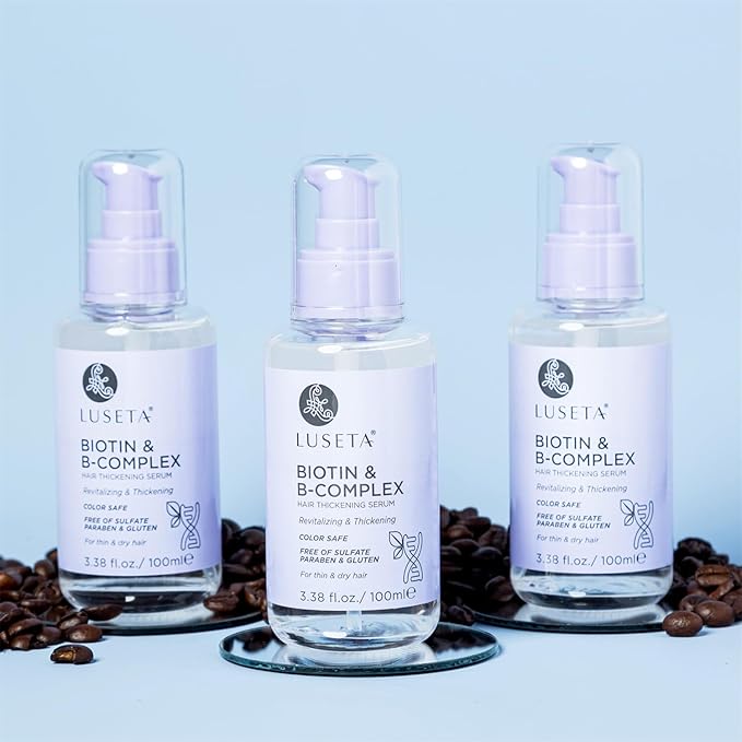 LUSETA Biotin B-Complex Hair Growth Serum for Thin Hair, 3.38 oz