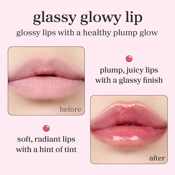 NOONI Korean Lip Oil - Appleplum | Long-Lasting, Moisturizing, Plumping, Revitalizing for Dry Lips, Waterproof, No Peel Off, Korean Tint, Hydrating Lip Stain, Nourishing Crystal Clear, 0.12 FL Oz