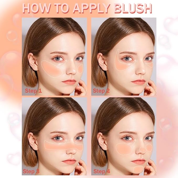 HHLTOH Blush for Cheeks Makeup Palette, Natural Matte Cream Powder Single Blushes for Eye and Cheek, Buildable Long-Lasting Color,Vegan & Cruelty-Free,Everyday Makeup Look for Women,#06-Deep Nude