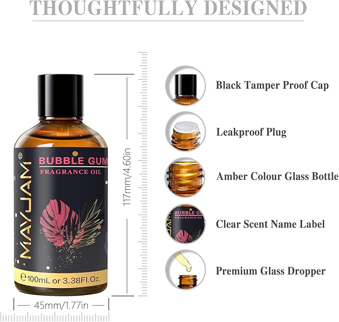 MAYJAM Bubble Gum Fragrance Oil for Diffusers for Home, 100ML/3.38FL.OZ