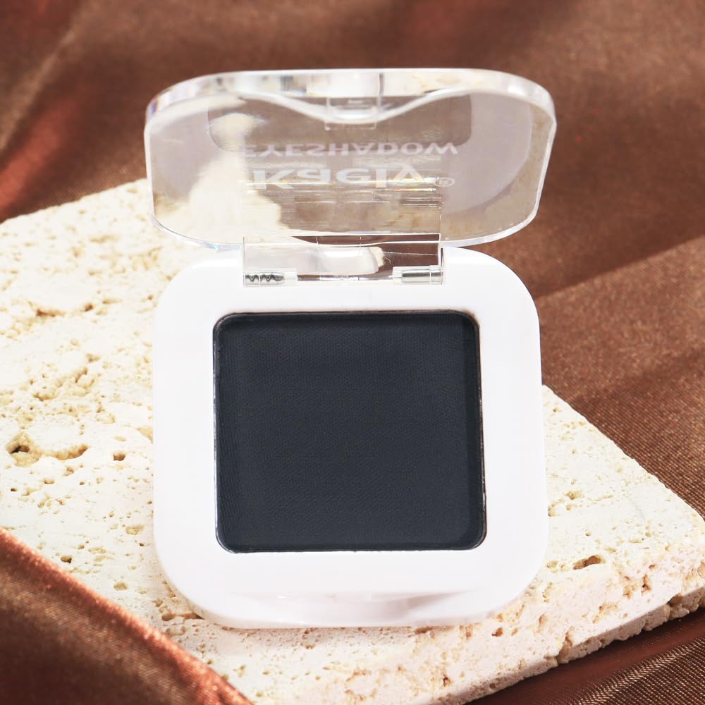 FeiCuiYun Matte Single Eye Shadow Palette Makeup, Matte Black Monochrome Eyeshadow For Older Women, Mini Pressed Monochrome Pigmented Waterproof Sombras Para Ojos,Vegan, Talc, Paraben&Cruelty Free, 07