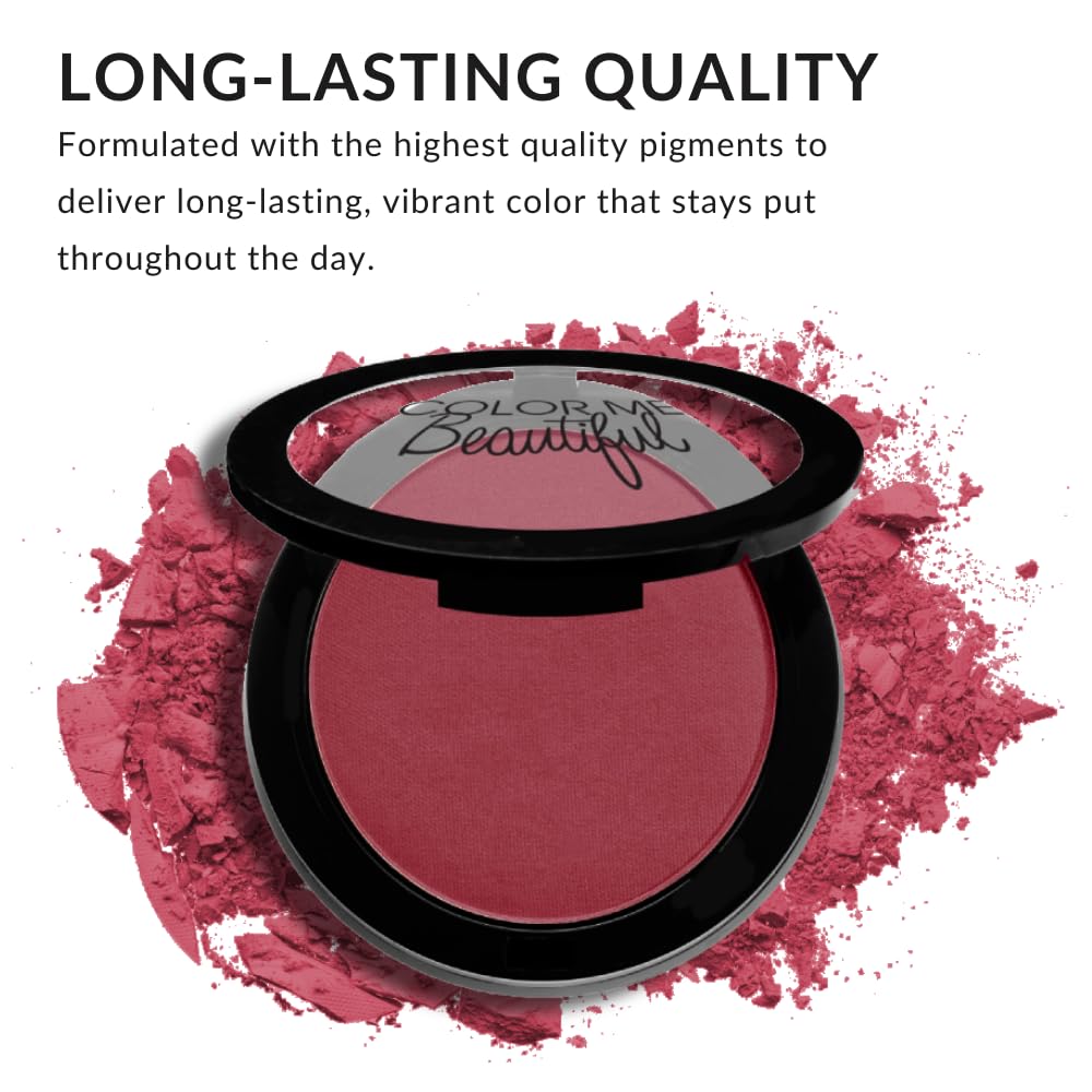 Color Pro Blush by Color Me Beautiful, Pressed Powder Blush with Buildable Coverage, Complexion Enhancing Makeup