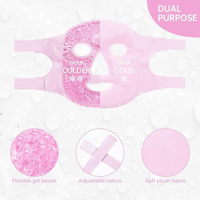 ZNÖCUETÖD Face Ice Mask Facial Ice Packs Gel Hot Cold Compress for Women
