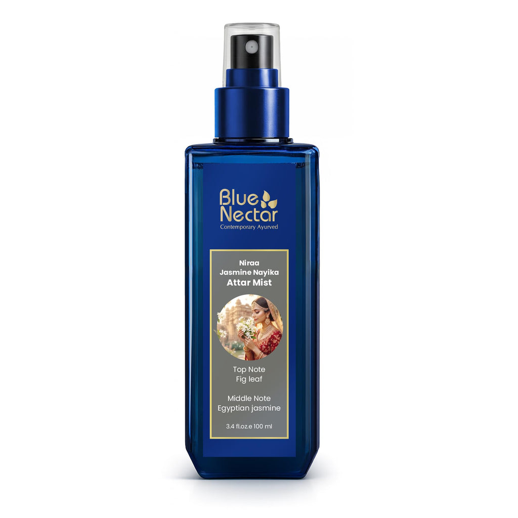 Blue Nectar Niraa Jasmine Nayika Body Attar | Perfume Mist for Women | Long-Lasting Jasmine Attar with Fig Leaf | Floral Body Mist Spray | Travel-Friendly (3.38 Fl Oz)