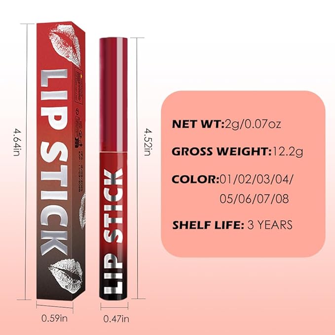 IATMOMOD Orange Red Matte Lipstick for Women, Long Lasting Waterproof Transfer-Proof Vegan Lip Bar, 24H Moisturizing Smudge-Proof All-Day Lip Color for Daily & Party M06#