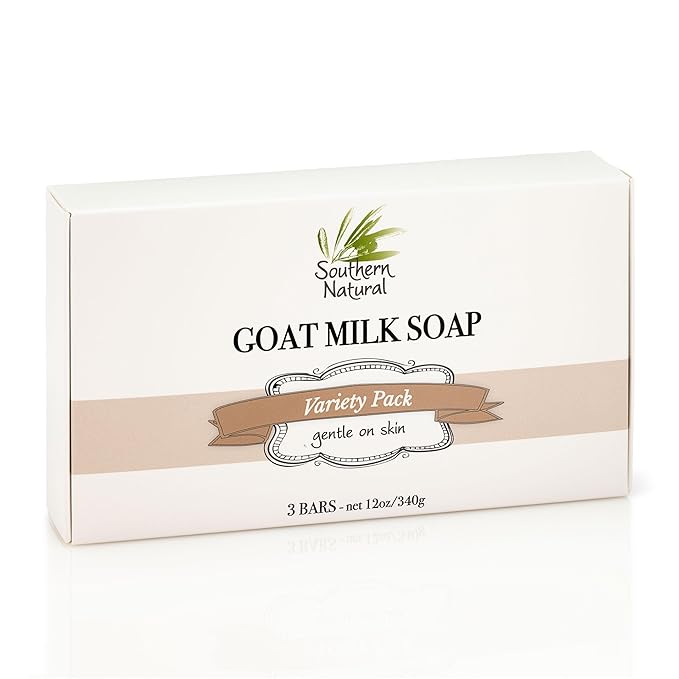 Southern Natural Goat Milk Soap Bar Unscented Variety, 3 Pack, Dry Skin
