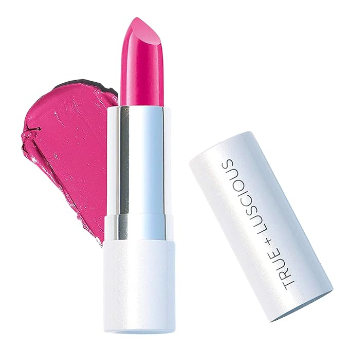 True + Luscious Super Moisture Lipstick | Satin Sheer Lasting Hydrating Lip Color for Dry Lips & All Skin Tones | Lightweight Feel with Hyaluronic Acid & Konjac Root | Vegan | Wild Rose