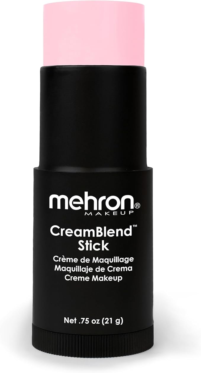 Mehron Makeup CreamBlend Stick | Face Paint, Body Paint, & Foundation Cream Makeup | Perfect for Halloween.75 oz (21 g) (Pastel Pink) | Made in the USA