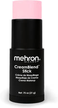 Mehron Makeup CreamBlend Stick | Face Paint, Body Paint, & Foundation Cream Makeup | Perfect for Halloween.75 oz (21 g) (Pastel Pink) | Made in the USA