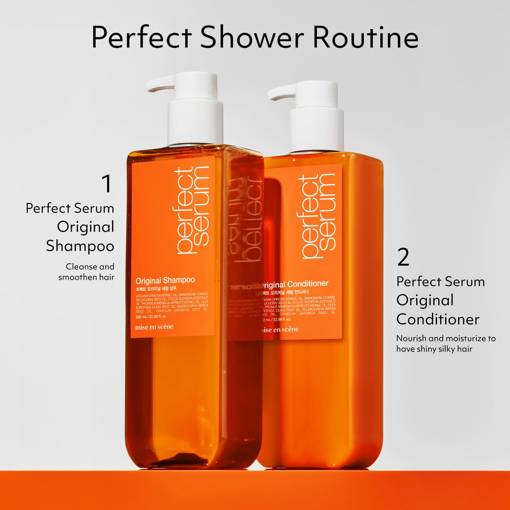 Mise En Scene Perfect Serum Original Shampoo For Damaged Hair - KoreanShampoo with Moroccan Oil, Jojoba Seed, Damage Care MoroccanOil HairProducts | 22.99 Fl Oz