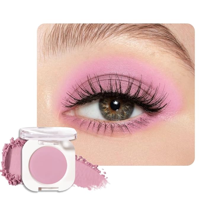 FeiCuiYun Single Matte Eye Shadow Palette Makeup, Light Peach Matte Eyeshadow for Women, Monochrome Eye Shadow Makeup, Pigmented Waterproof Sombras Para Ojos, Vegan, Talc, Paraben & Cruelty Free, 02